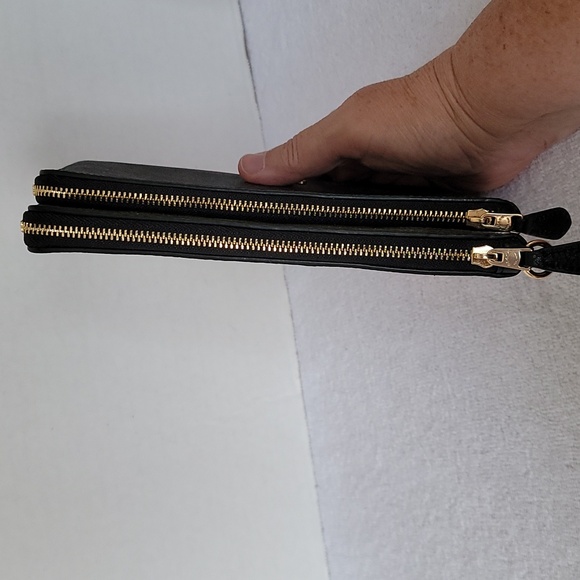 Coach Double Zip wristlet in signature canvas/pebbled leather - Picture 9 of 16